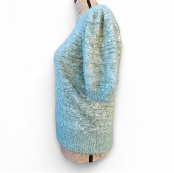 NWT Philosophy Women's Short Sleeve Fuzzy Soft Pullover,  Sage Color, Size M - Picture 3 of 9